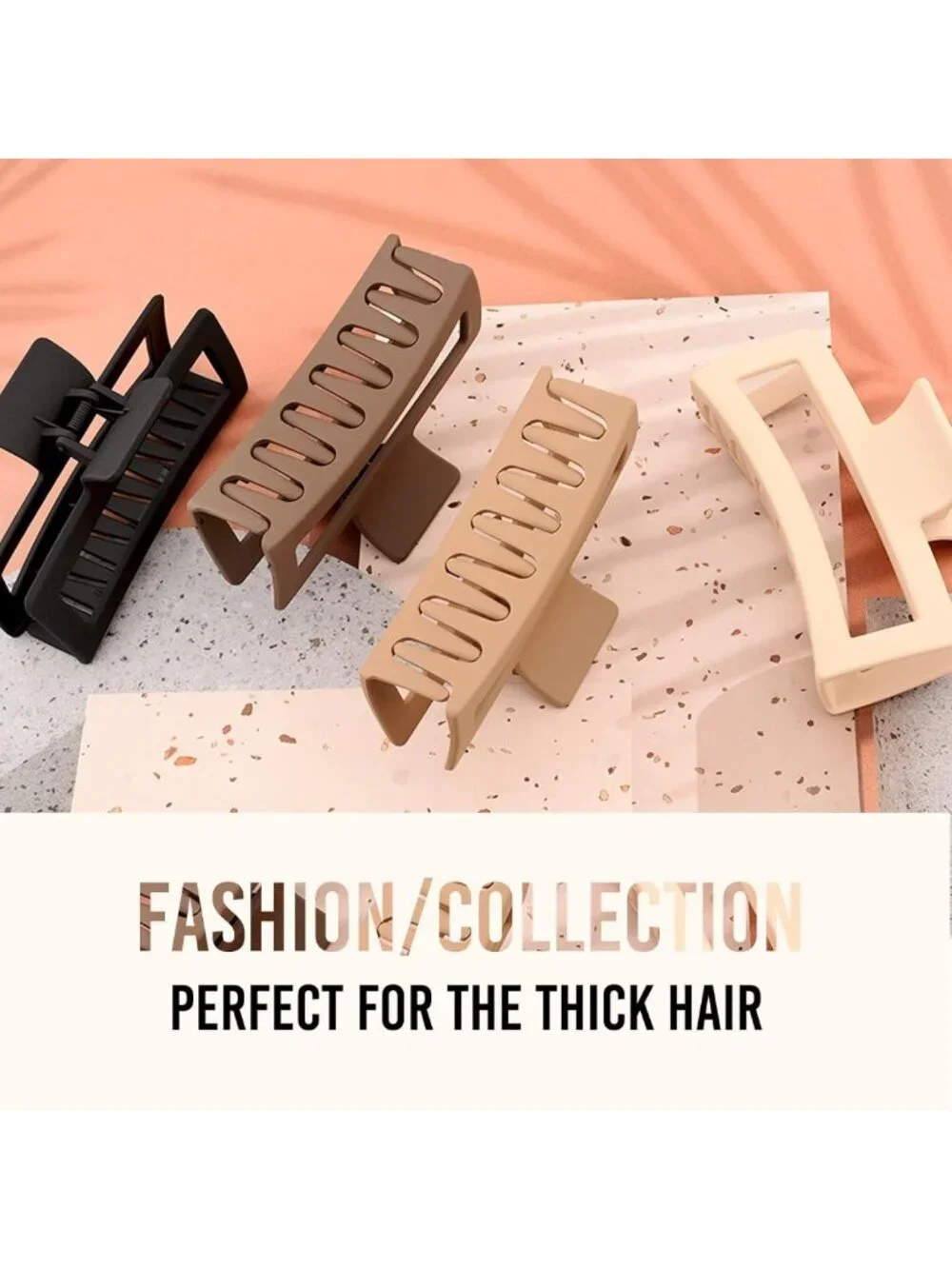 Extra Large Claw Clips for Thick & Long Hair - 4 Pack Jumbo Matte Hair Clips